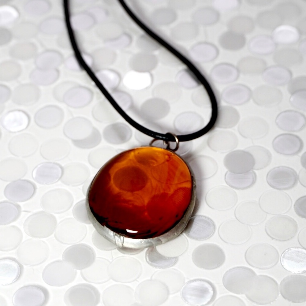 Amber Pendant Necklace - Picture 2 of 4